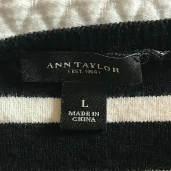 Ann Taylor Printed & Striped Sheath Sweater Dress large - Picture 5 of 6